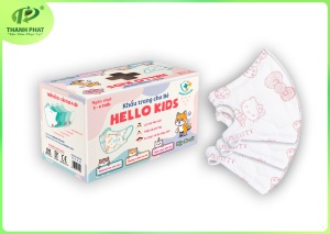 Khẩu Trang Em Bé Hello Kids 3D ( Họa Tiết Hello Kitty - 50 Cái/Hộp )